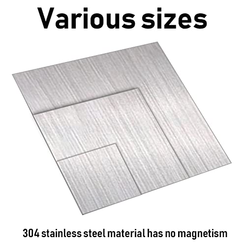 Лист од не'рѓосувачки челик Tynulox, 20 мерач x 12 x 12, 2 парчиња 0,04 дебелина 304 метална лента од не'рѓосувачки челик за индустрија, машини,