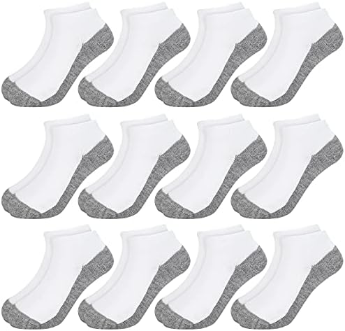 Booph 12 пара Детските глуждови чорапи момчиња девојчиња ниско исечено полу -перница атлетски чорапи