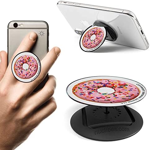 Розова Крофна Прскалки Телефонски Зафат Држач За Мобилни Телефони одговара на iPhone Samsung Galaxy И Многу Повеќе