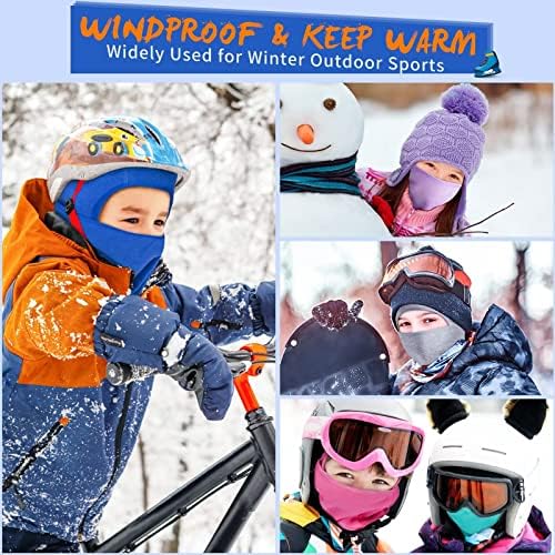 Деца Балаклава Ски Маска 2 Пакет, Зимска Шапка За Покривање На Вратот Потопло за 3-15 Момче Девојка, Целосни Маски За Скијање