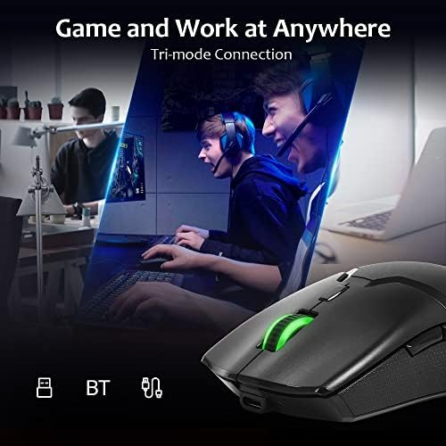 DeLUX M800PRO3370 Црна Безжични Игри Глувчето И Големи RGB Игри Глувчето Рампа GP003