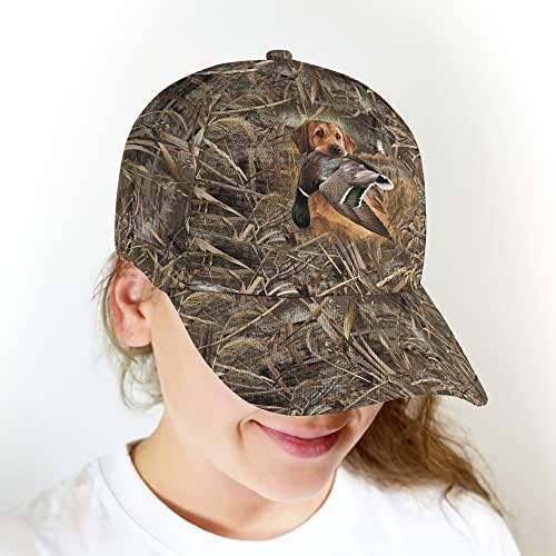 3Д печатена лов на патка Snapback Бејзбол капа Лабрадоретривер куче капа за подароци за loversубители на лов повеќебојни повеќебојни