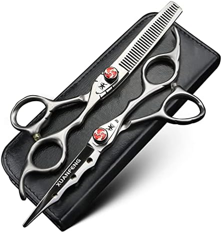 Еластична завртка мат ножици за коса 6 инчи jp9cr18 Професионални ножици за сечење на коса и ножици за слабеење, ножици за моделирање