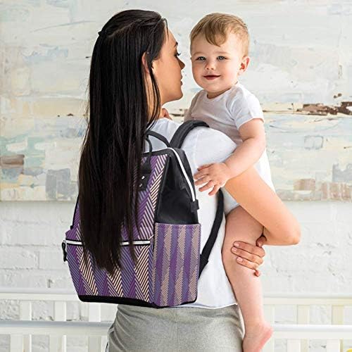 Апстрактни Етнички Икат Пурпурна Печатење Торба Торби Мумија Ранец Пелена Торба За Нега На Бебиња