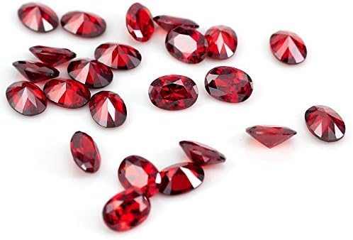 Ximимарк 10 парчиња Овална Форма Исечете Црвен Рубин Мозамбик Лабав Скапоцен Камен 7х5мм