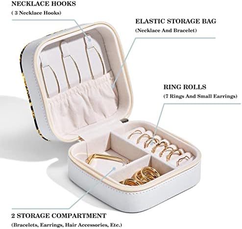 Mini Travel Protable накит кутија за прстен, приврзок, обетка, кутија за организатор на ѓердан, роденденски подароци златен цвет геометриски