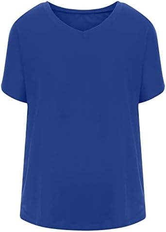 Дневни маички за дами лето есен кратки ракави vneck scoop вратот опуштени вклопувани основни врвови маици тинејџерки 2023