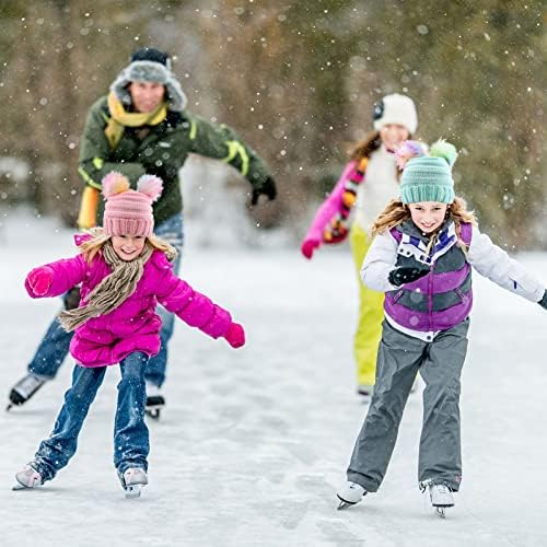 АКТЛАТИ Детска Зимска Плетена Капа Од Грав Шарена Помпон Уши Скијачка Капа За Момче Девојче
