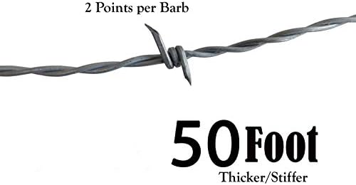 50 стапки - 2 ПТ вистинска бодликава жица - 15 мерач 2 точки - за занаети и двор - направени во САД