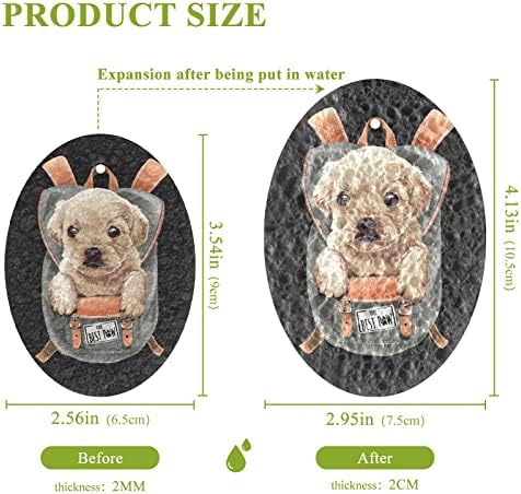 Алаза симпатично кученце куче во ранец 3Д природен сунѓер кујнски целулоза сунѓери за садови миење бања и чистење на домаќинства,