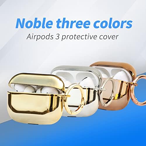 AirPods Pro Case Cover со приврзок за тастатура ， огледало позлатени додатоци за силиконска кожа за жени мажи со Apple 2019 Најновите AirPods Pro