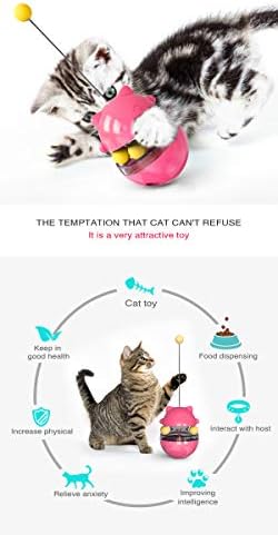Мачка третирај ја фидер -загатка играчка, мачка третираат диспензери играчки мачки третираат играчка, тамблер интерактивна топка