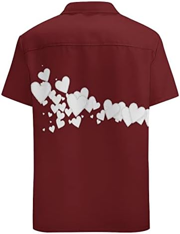 XXBR 2023 Нови машки в Valentубени Ден 3Д дигитални печатени џебни лапчиња со кратки ракави кошула врвови за мажјава плажа обична кошула