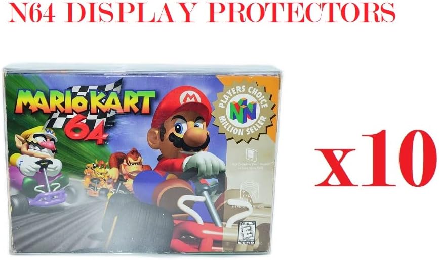 LOKI PREMIUM N64 Заштитник на видео игри Пластични случаи приказ на ракави кутии Заштитна заштита | Дебела 0,4 мм | 10 пакет