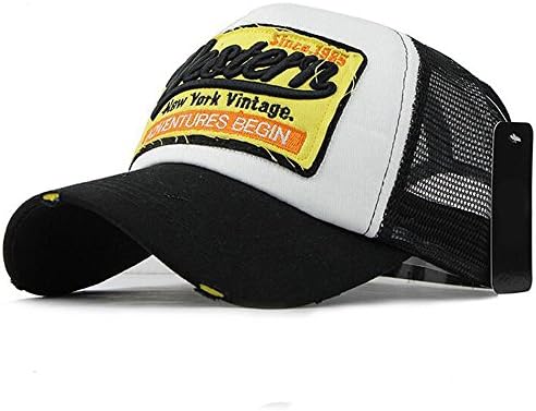 Chunyan Unisex Mesh Trucker Hat Snapback Hip Hop Cap Men Спорт бејзбол случајни летни прилагодливи капи, жени црна, една големина