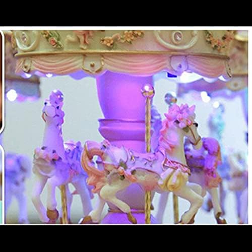 UXZDX рингишпил свадба декор роденденска светлина ретро смола музичка кутија дома (боја: розова, големина