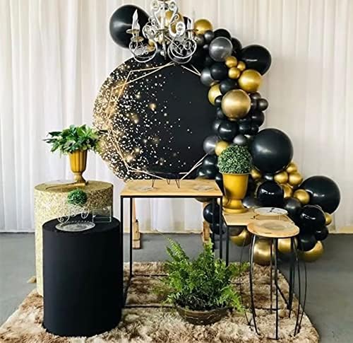 Аосто забава цилиндар Покријте го роденденскиот свадба Свадба невестински туш златни црни точки мека и задебелена еластична ткаенина и миење