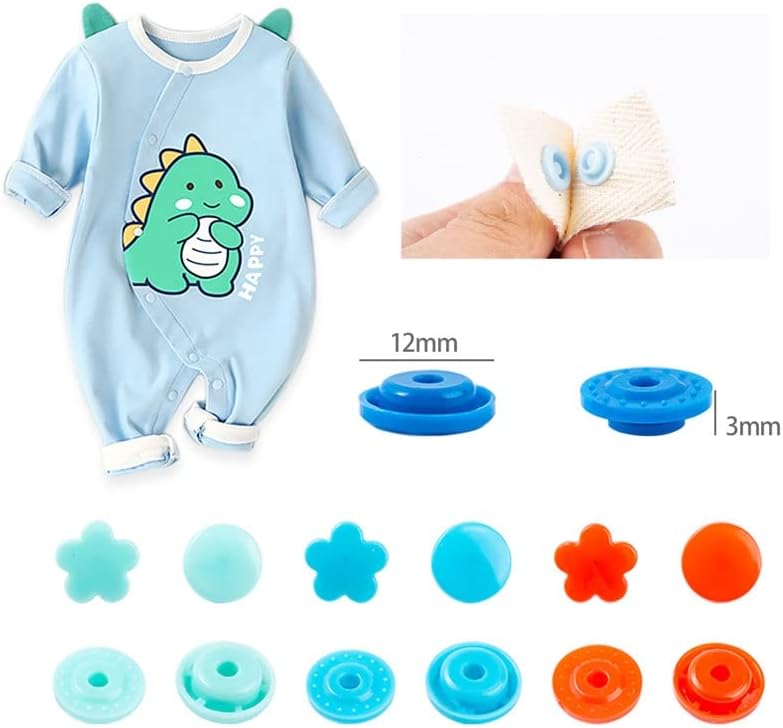 Копче за пластични прилепувања со комплети за алатки и контејнери за организатори за клипови за шиење на облеки за бебиња
