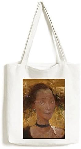 Девојки портрети xjj масло за сликање тота платно торба за шопинг сачер случајна чанта