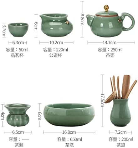 Mmllzel Комплетен сет на чајни чај кунгфу, керамички чаши за чај, чајници, комплети, кутии за подароци за домаќинства, идеи за подароци