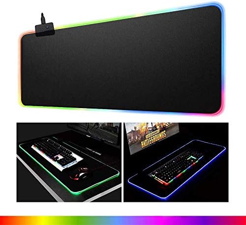 Axgear Gaming Gaming Pad RGB LED светлина во боја на светлина за компјутерски лаптоп големо