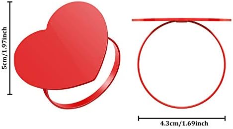 8 парчиња прстени од салфетка прстени за срцеви салфетки со црвена форма на салфетки метални салфетки прстени украси поставени за Денот на