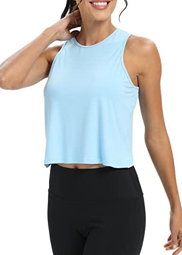 Врвови за тренингот на мипо за жени исечени отворени резервоари без ракави на атлетски салата јога кошули
