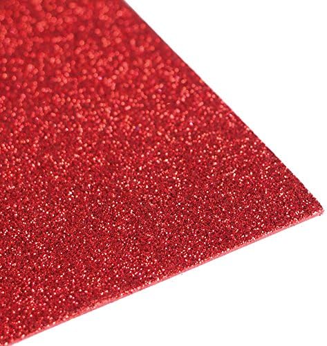 Homeford Glitter Eva Fonam Sheet, 9-1/2 x 12, црвено