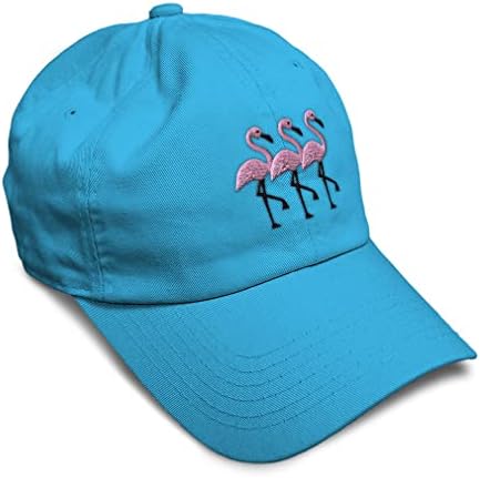 Мека бејзбол капа розова фламингос вез диви животни, памук памук тато капи за мажи и жени