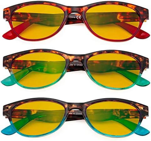 Очила за читање на очила од 3 читатели на пролетни шарки со голема вредност жени очила за мачки очи за читање +1,00