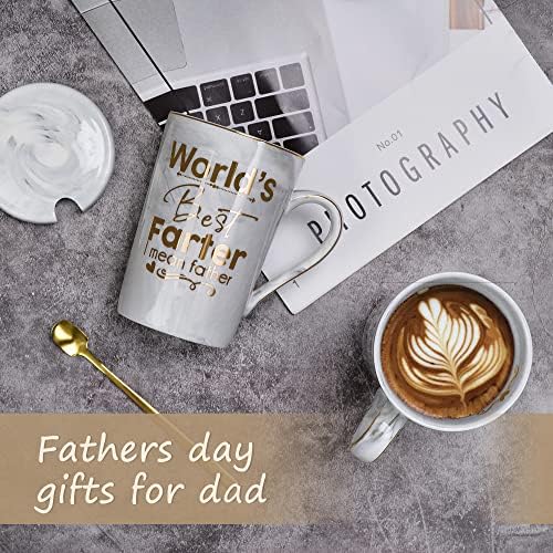 Подарок за ден на татковци за татковци за татко роденденски подароци за тато од ќерка син 14 мл керамичко кафе кригла со златни