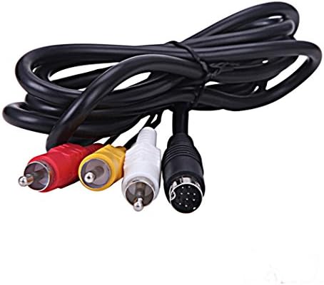 Едноставно сребрено 6ft аудио видео AV кабел се вклопува во Sega Genesis 2 или 3 A/V RCA Connection Cable6Ft Audio Video AV кабел се вклопува