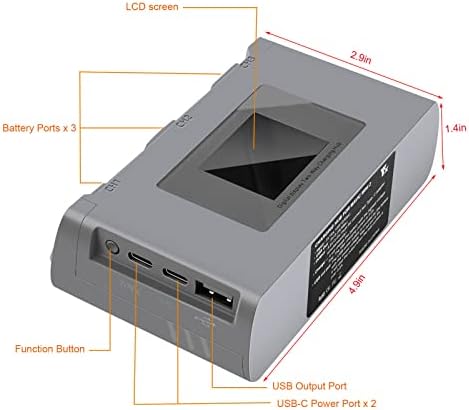 ЛЦД -дисплеј за полнење на батерии со беспилотни летала Двонасочен центар за интелигентно полнење за DJI Mini 2/Mini SE