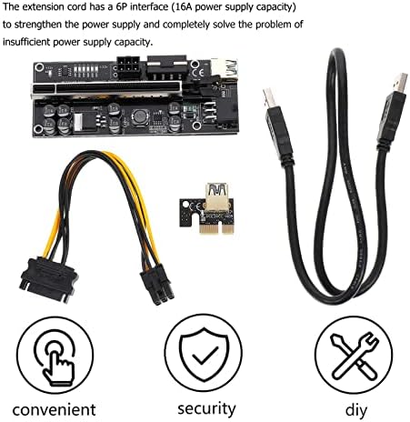 Solustre 1 Set x додаток графички графички црна USB рударска кабел наспроти картичка продолжена графичка до e за адаптер т.е. I- GPU Power