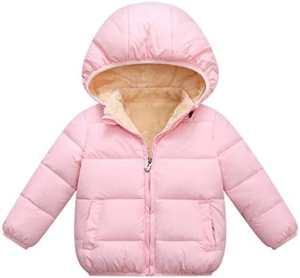 Xmwealthy бебе девојчиња момчиња со качулка со јакна за зимски палто топло топло поставени јакни од руно