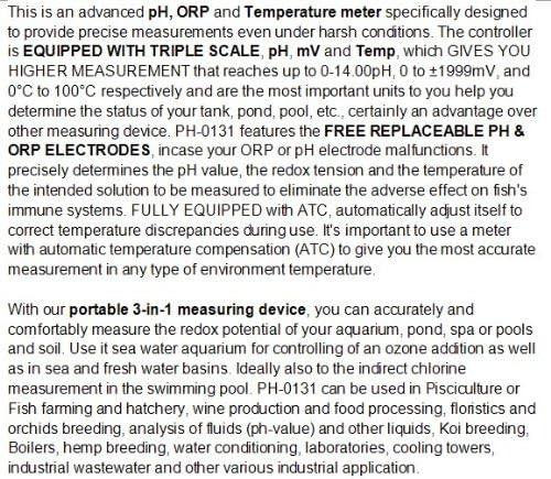 GOWE 3-во-1 висока точност Преносен pH/MV/Temp Meter + Електроди за заменливи pH & ORP + Температурна сонда + 2 Решенија за