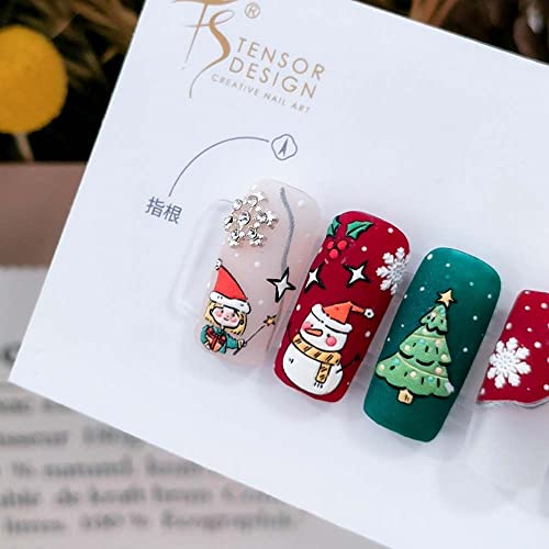 Bybycd Божиќни налепници за нокти жени налепници за нокти на снежни маникир додатоци за новогодишно дрво за украси на уметност