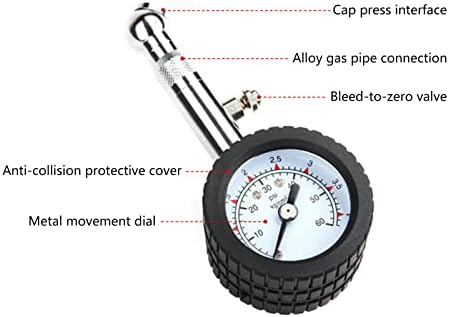 Надграден мерач на притисок на гуми со дефлатор мерач на притисок на воздухот, тип на универзален за автоматски моторцикл Трајлив моторцикл гума