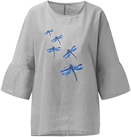 Графички резервоар за LCEPCY врвови за жени летни обични лабави кошули без ракави Геометриски печатени кружни врат -тимови