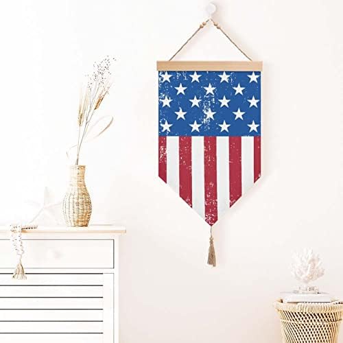 Nudquio ретро американско знаме памучно постелнина виси знак на знак за сликање слика за домашна градинарска тремот декорација