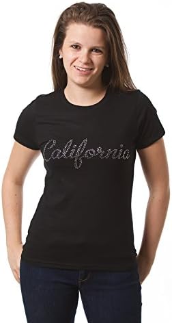 Teенски калифорниски теа за новитети сувенири за маица декоративен дизајн на rhinestone