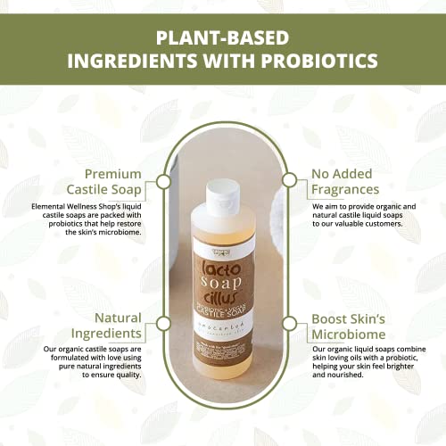 Пробиотик+Вегански Кастилски Сапун Лактозоапцилус-Природно Освежувачки Повеќенаменски Течен Сапун - Мирис Без Мирис-Растителни