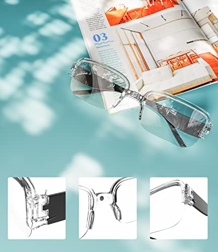 Очила за читање со 3 пакувања во Walmxx за мажи и жени со сино светло блокирање на компјутерски читатели Анти УВ/Окото вирус/сјај