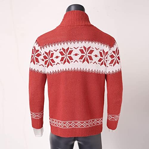 ZDDO Грден Божиќен џемпер за мажи, копче со долги ракави плетени кардиган џемпери Божиќ ирваси зимски топли кардигани