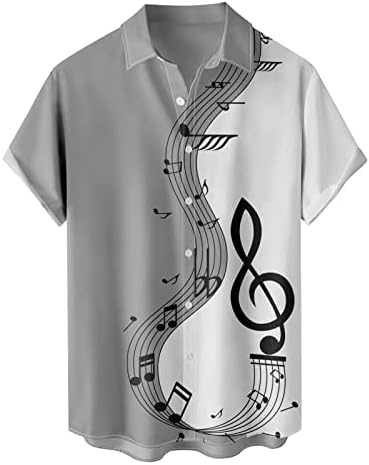 2023 година Нова машка музика за лепенка за печатење кошула за кратки ракави за кратки ракави за кратки кошула со кратки ракави