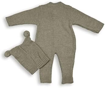 Uludag Triko Baby плетени џемпер џемпер ромпер - дете на едно парче комбинезони за скокање со долги ракави