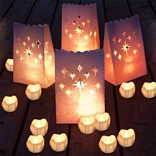 Geyueya Home Flamestless LED чајната светлина свеќа со тајмер, 12 парчиња реалистични треперење на електрични свеќи за отпадоци,