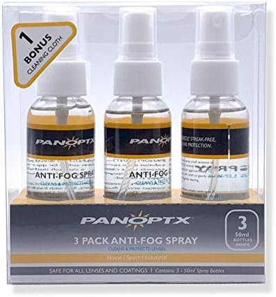 Шишиња за анти -магла Panoptx 3 шишиња | Бонус чистење крпа чистеше леќи и очила