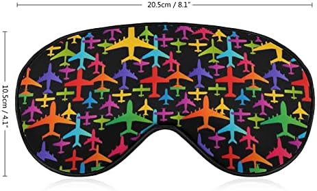 Шарена шема на авион Смешна спиење маска за очи мек заслепено око со прилагодлива лента ноќна очила за мажи за жени