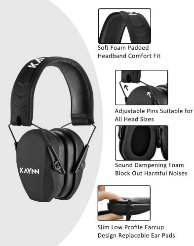 Kaynn 018 Заштита за заштита на ушите Заштита на слухот за пукање со пиштол 27dB NRR бучава Откажување Слушалки